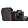 Appareil photo compact / bridge numérique Nikon Coolpix B500 Violet + carte 32 Go + sac