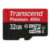 Cartes mémoires Transcend microSDHC 32 Go Premium UHS-I 400x (60MB/s) - avec adaptateur