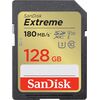 Cartes mémoires SanDisk SDXC 128 Go Extreme 180 Mo/s UHS-I U3 V30