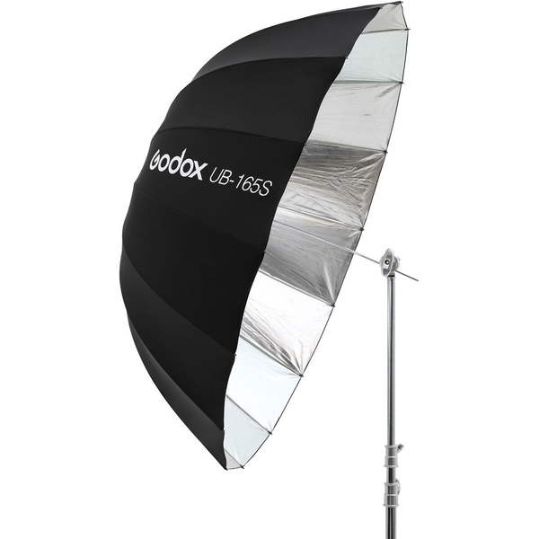 Parapluie parabolique 165cm Noir et Argent