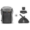photo Peak Design Everyday Backpack 20L V2 Charcoal + Hip Belt + Capture V3 avec plateau