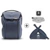 photo Peak Design Everyday Backpack 20L V2 Midnight Blue + Hip Belt + Capture V3 avec plateau