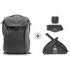 photo Peak Design Everyday Backpack 20L V2 Noir + Hip Belt + Capture V3 avec plateau